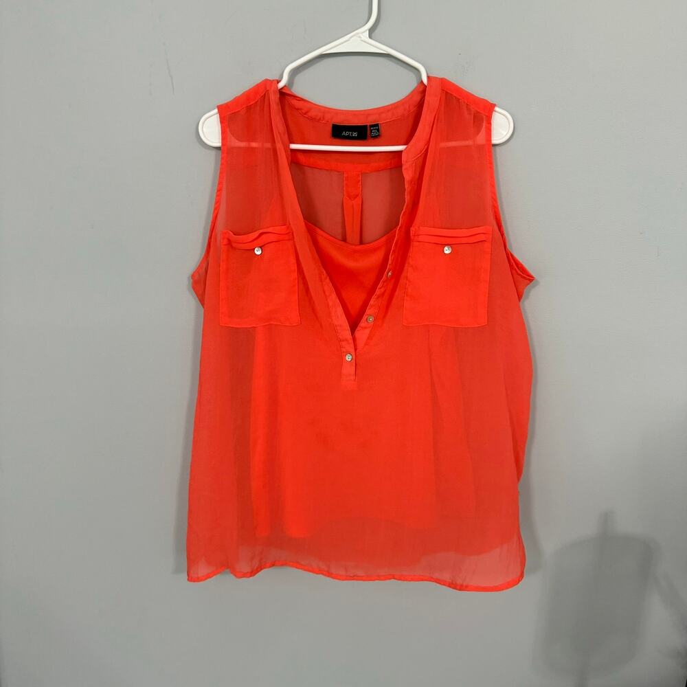 Apt 9 Sheer Sleeveless Top w/ Tank Top Petite Size XL